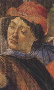 Sandro Botticelli Personage wearing a green mantle third in the group on the left oil painting artist
